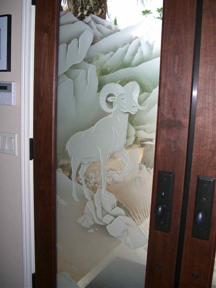 Interior view of Bighorn glass door design.