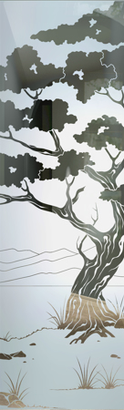 Interior Glass Insert with sandblast Frosted Glass Design Art Glass Featuring Sandblast Etched Glass by Sans Soucie