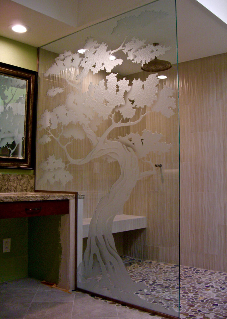 Frosted shower panel