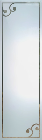 Door Glass Insert featuring Frosted Glass Design Etched Glass by Sans Soucie Art Glass with Custom Borders Design Barcelona Border