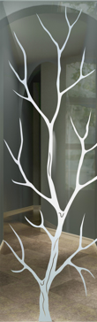 Interior Insert with a Frosted Glass Branch Out Trees Design for Not Private by Sans Soucie Art Glass