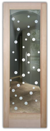 Front Door with Frosted Glass Geometric Bubbly Design by Sans Soucie