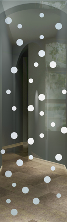 Door Glass Insert with Frosted Glass Geometric Bubbly Design by Sans Soucie