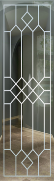 Handmade Sandblasted Frosted Glass Interior Insert for Not Private Featuring a Traditional Design Camelot by Sans Soucie