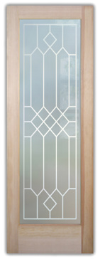 Handmade Sandblasted Frosted Glass Front Door for Private Featuring a Traditional Design Camelot by Sans Soucie