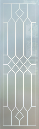 Door Glass Insert featuring a Frosted Glass Traditional Design Sandblast Etched Glass Camelot Design by Sans Soucie