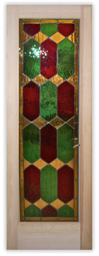 Handmade Sandblasted Frosted Glass Interior Door for Semi-Private Featuring a Traditional Design Camelot by Sans Soucie