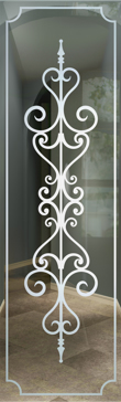Interior Insert with Frosted Glass Wrought Iron Carmona Design by Sans Soucie