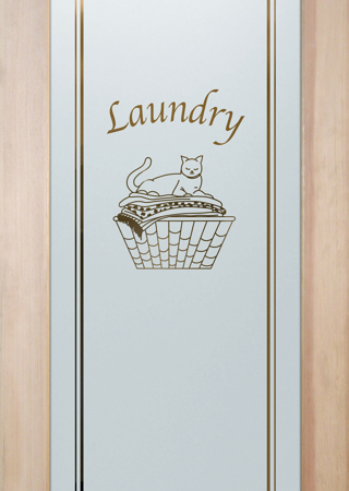 Laundry Room Door with sandblast Frosted Glass Design Art Glass Featuring Sandblast Etched Glass by Sans Soucie