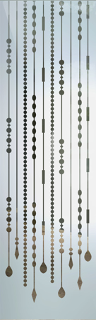Door Glass Insert with a sandblast Frosted Glass Traditional Design Custom-Designed Decorative Etched Glass