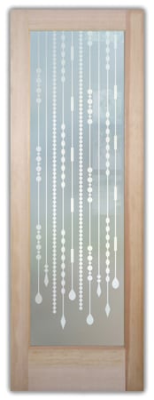 Interior Door with a sandblast Frosted Glass Traditional Design Custom-Designed Decorative Etched Glass