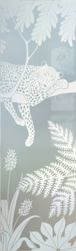 Entry Insert with Frosted Glass Wildlife Cheetah Design by Sans Soucie