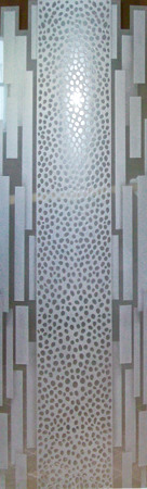 Door Glass Insert with Frosted Glass Wildlife Cheetah Bars Design by Sans Soucie