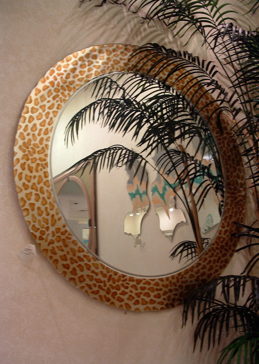 Decorative Mirror with Frosted Glass Borders Cheetah Border Design by Sans Soucie