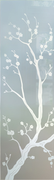 Interior Insert with Frosted Glass Asian Cherry Blossom Design by Sans Soucie