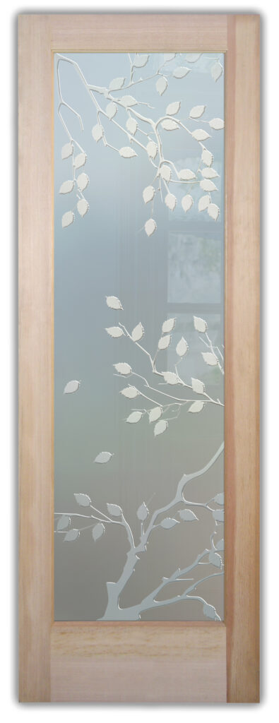 Private interior door with glass.