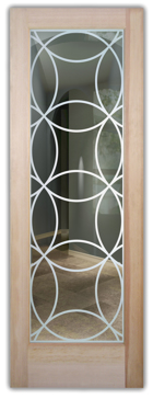 Interior Door with Frosted Glass Geometric Circles Intersecting Large Scale Design by Sans Soucie