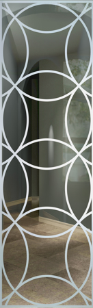 Door Glass Insert with Frosted Glass Geometric Circles Intersecting Large Scale Design by Sans Soucie
