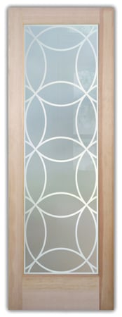 Interior Door with Frosted Glass Geometric Circles Intersecting Large Scale Design by Sans Soucie