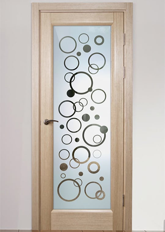 Circularity Semi-Private 1D Negative Frosted Glass Finish Interior Glass Doors Pre-hung Slab Door Modern Style Sans Soucie
