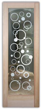 Front Door showcasing a Frosted Glass Geometric Design with Sandblast Etched Glass Art by Sans Soucie Circularity Design