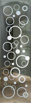 Not Private Interior Insert with Sandblast Etched Glass Art by Sans Soucie Featuring Circularity Geometric Design