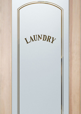 Laundry Door with Frosted Glass Traditional Classic Arched Capitals Design by Sans Soucie