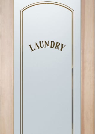 Laundry Room Door with Frosted Glass Traditional Classic Arched Capitals Design by Sans Soucie