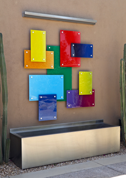 Art Glass Glass Wall Art Featuring Sandblast Frosted Glass by Sans Soucie for Private with Abstract Colors Design