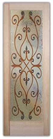 Interior Door with sandblast Frosted Glass Design Art Glass Featuring Sandblast Etched Glass by Sans Soucie