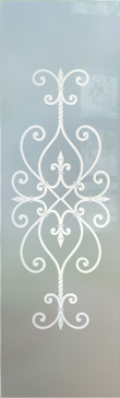 Custom-Designed Decorative Entry Insert with Sandblast Etched Glass by Sans Soucie Art Glass Handcrafted by Glass Artists