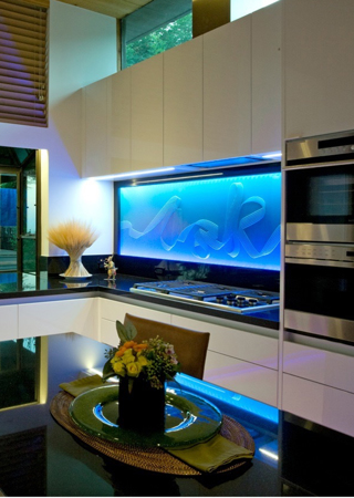 Edge Lit Glass with sandblast Frosted Glass Design Art Glass Featuring Sandblast Etched Glass by Sans Soucie