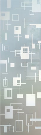 Interior Glass Insert with a Frosted Glass Cross Bars Geometric Design for Semi-Private by Sans Soucie Art Glass