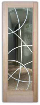 Front Door with Frosted Glass Geometric Crosscut Design by Sans Soucie