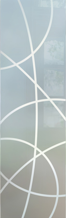 Interior Glass Insert with Frosted Glass Geometric Crosscut Design by Sans Soucie