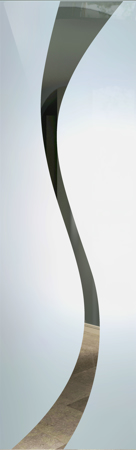 Door Glass Insert with a Frosted Glass Curvature Geometric Design for Semi-Private by Sans Soucie Art Glass