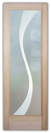 Interior Door with a Frosted Glass Curvature Geometric Design for Semi-Private by Sans Soucie Art Glass