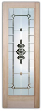 Semi-Private Interior Door with Sandblast Etched Glass Art by Sans Soucie Featuring Dandridge Traditional Design