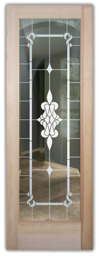 Not Private Front Door with Sandblast Etched Glass Art by Sans Soucie Featuring Dandridge Traditional Design