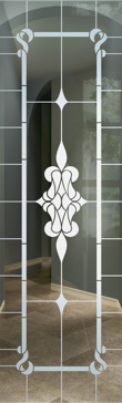 Not Private Interior Insert with Sandblast Etched Glass Art by Sans Soucie Featuring Dandridge Traditional Design