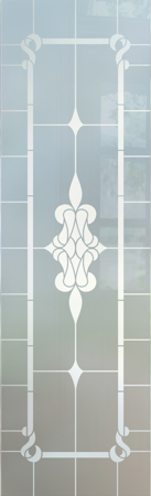 Door Glass Insert showcasing a Frosted Glass Traditional Design with Sandblast Etched Glass Art by Sans Soucie Dandridge Design