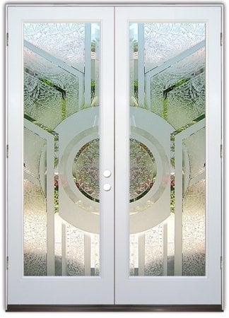 Interior Door with sandblast Frosted Glass Design Art Glass Featuring Sandblast Etched Glass by Sans Soucie