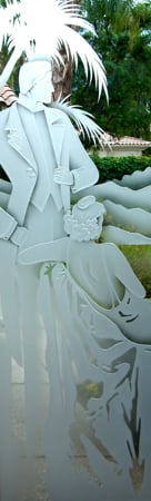 Door Glass Insert with sandblast Frosted Glass Design Art Glass Featuring Sandblast Etched Glass by Sans Soucie