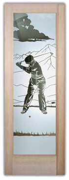 Front Door with Frosted Glass Desert Desert Golfer Design by Sans Soucie