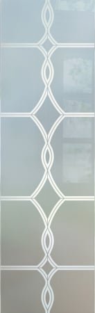 Door Glass Insert featuring Frosted Glass Design Etched Glass by Sans Soucie Art Glass with Custom Traditional Design Diamond Beads