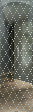 Door Glass Insert with a Frosted Glass Diamond Grid Patterns Design for Semi-Private by Sans Soucie Art Glass