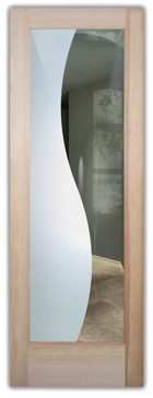 Handmade Sandblasted Frosted Glass Interior Door for Not Private Featuring a Geometric Design Divise by Sans Soucie
