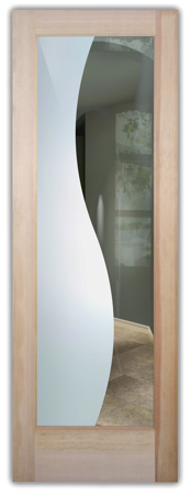 Front Door featuring a Frosted Glass Geometric Design Sandblast Etched Glass Divise Design by Sans Soucie