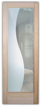Art Glass Interior Door Featuring Sandblast Frosted Glass by Sans Soucie for Not Private with Geometric Divise Stripes Design