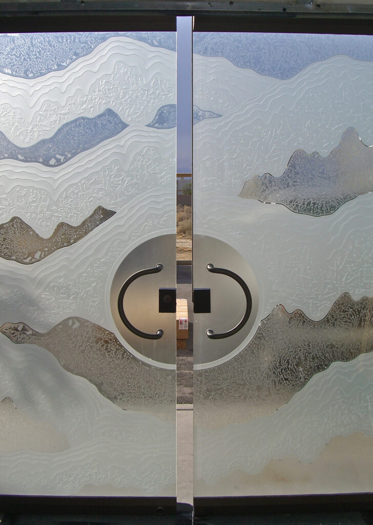ustom-branded glass door design for storefronts and offices